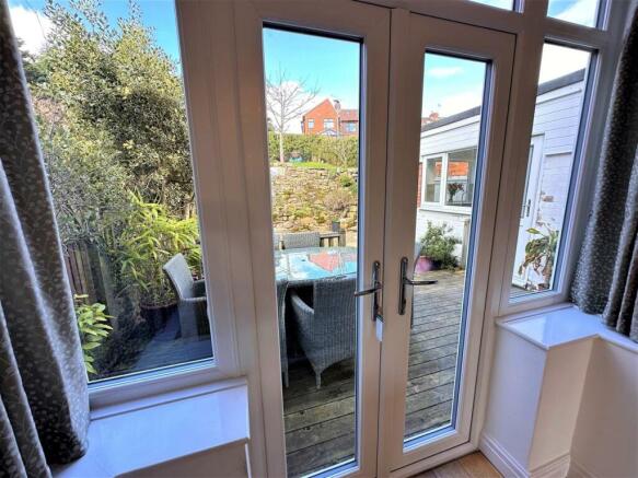 Dining room patio doors to rear