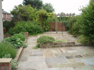 Flagged patio