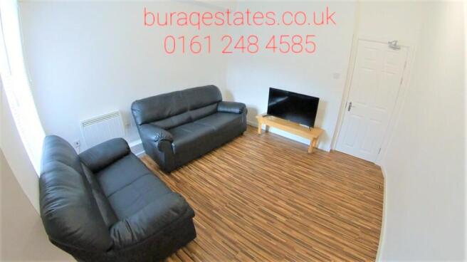 Bright living room with two comfortable leather...