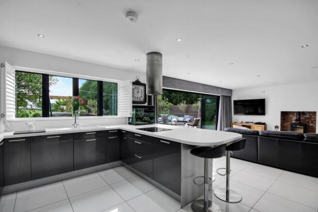 Open plan kitchen dining lounge