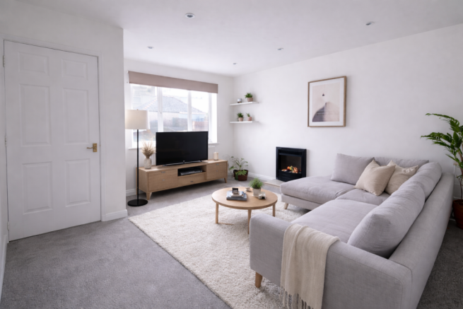 Modern neutral living room interior