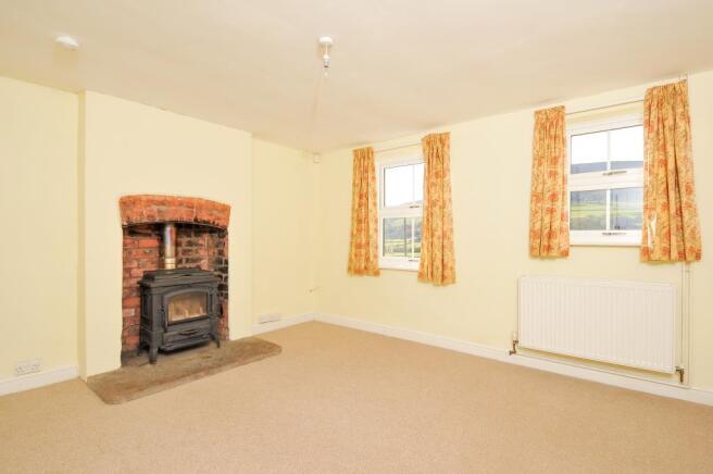 Living room with solid fuel stove