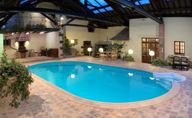 Indoor Pool at Night