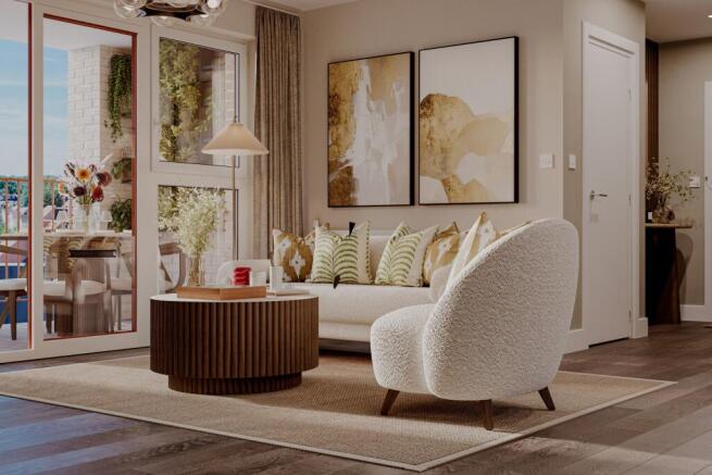 Image showing lounge area with windows leading through to balcony
