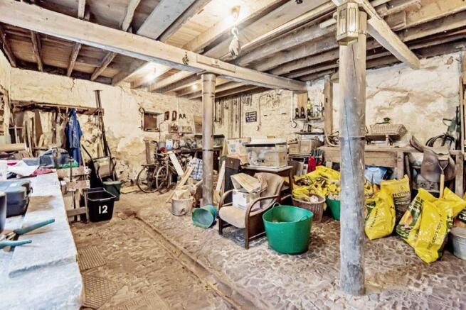 Inside the barn
