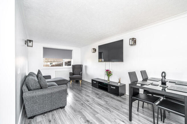 Lounge with open plan dining area