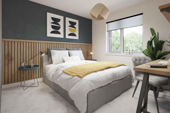 Spacious main bedroom with plenty of wall space for a free-standing or fitted wardrobe