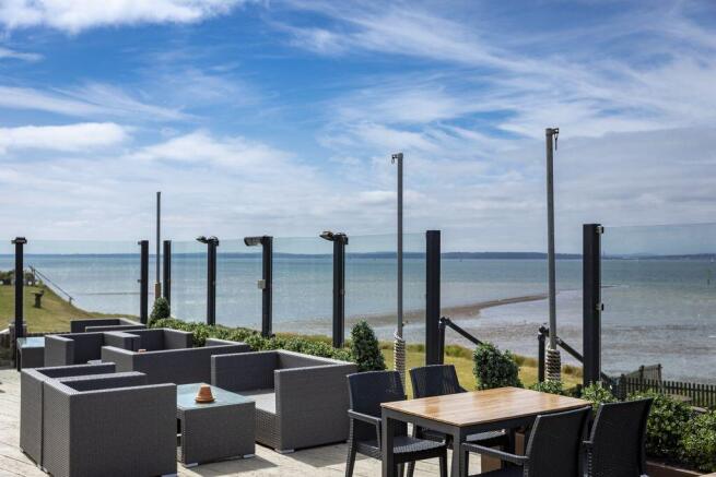 Sea Views on the Outside Dining Terrace at Solent