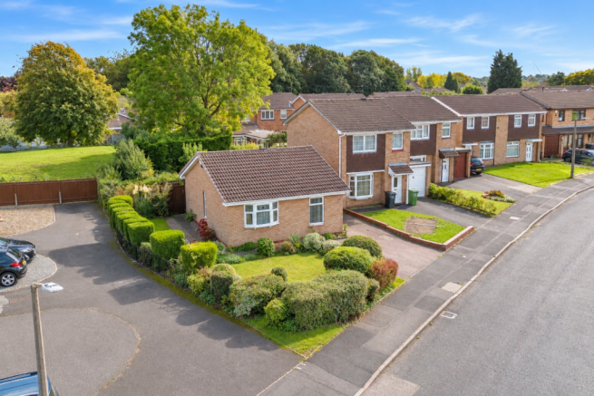 Bright Aerial Suburban Cul-de-Sac