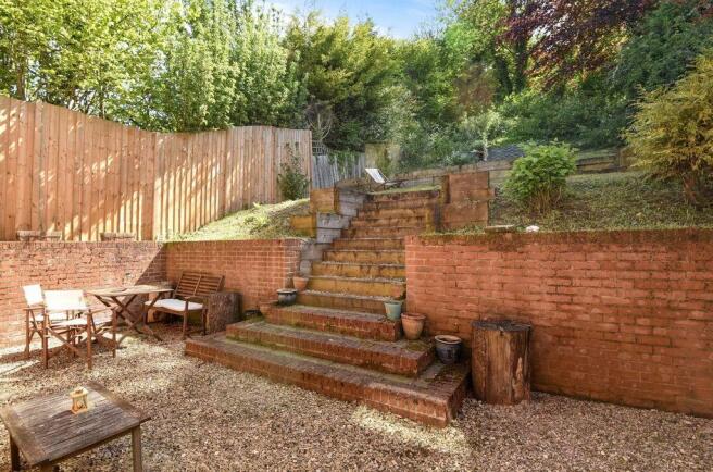 Sunny back garden patio