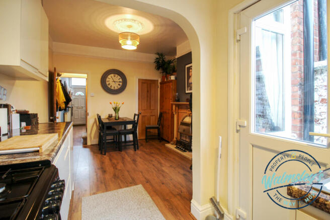 Kitchen into dining room