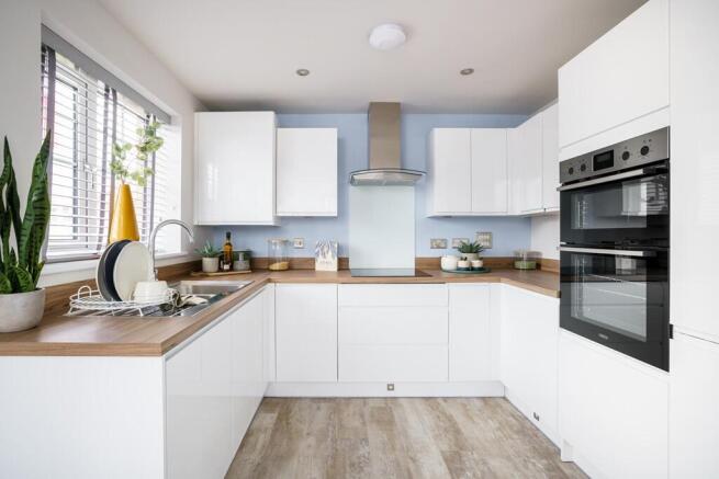 Modern kitchen with ample storage space