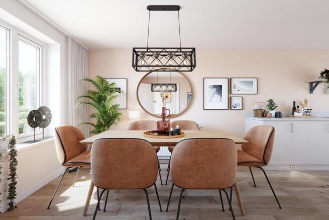 Plenty of space for a 6 seater dining table and chairs, perfect for entertaining