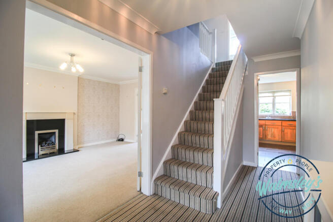 Entrance hallway with french doors to sitting room