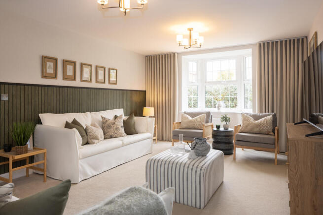 Internal shot of the bay-fronted lounge in the holden show home