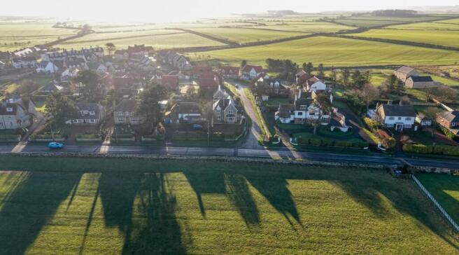 Aerial View of Stone House