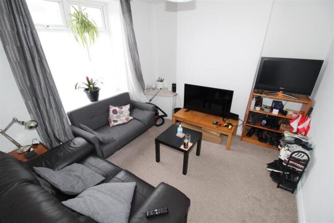 Bright living room with comfortable seating...