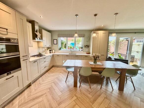 Dining Kitchen with Family Media Area