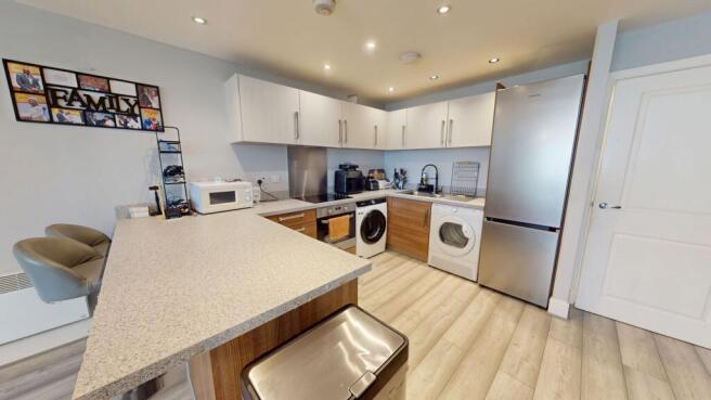 Open plan kitchen/living room