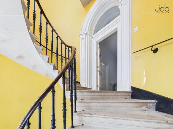 Stone spiral staircase entrance way