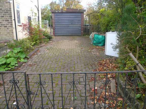 black paved driveway