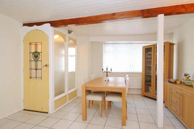 Dining area overlooking the front street