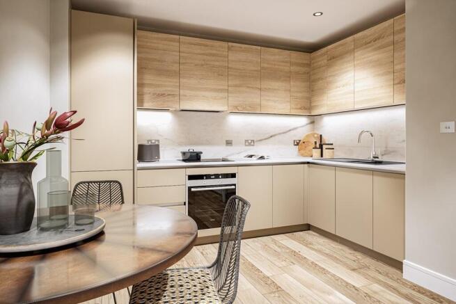 Open plan kitchen/dining area allows for warm, relaxed hosting