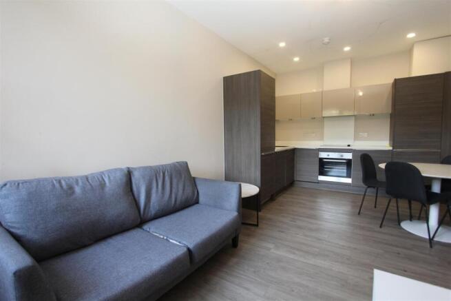 Modern open plan living with sleek kitchen....