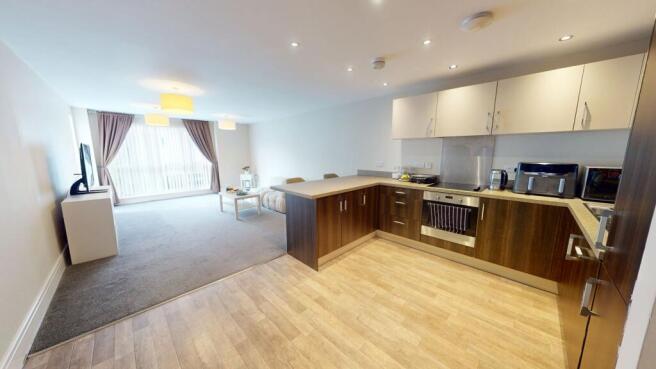 Open plan kitchen/living room