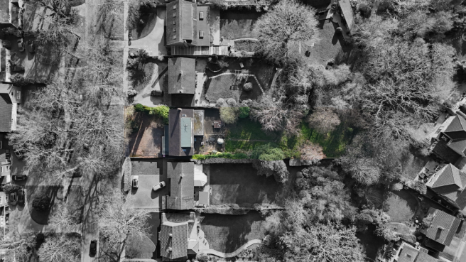 birdseye drone shot
