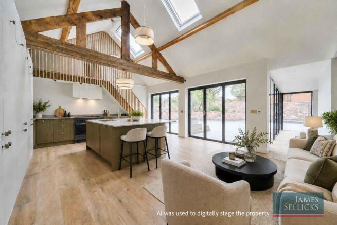 Open plan living kitchen - AI Digitally Staged