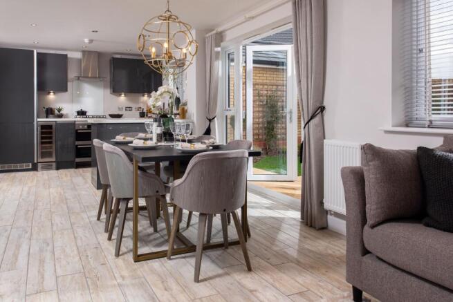 Open plan kitchen featured in the Camberley house type