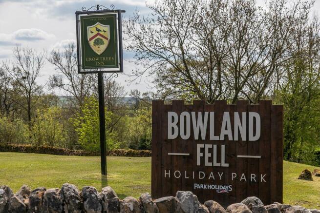 Bowland Fell Holiday Park entrance sign in Yorkshi