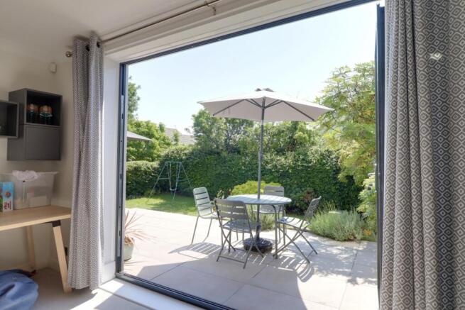 Family room with bi-folding doors