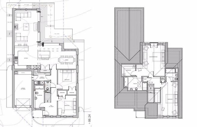 first and second floor plans