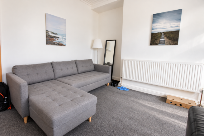 Bright Minimalist Grey Living Room