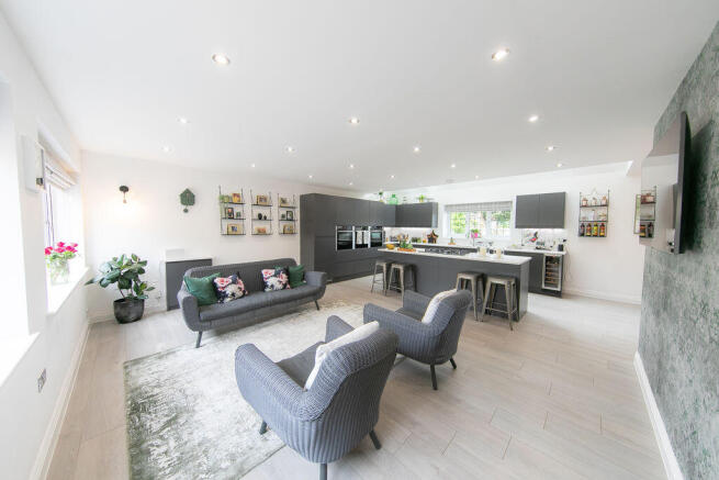 Open plan kitchen, living and dining ...