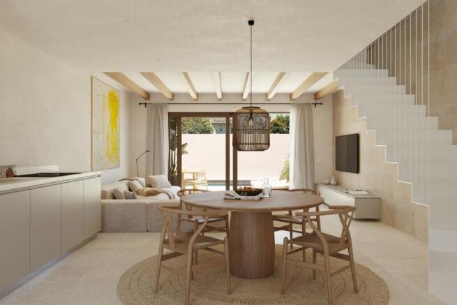 Spacious and light-flooded living-dining area