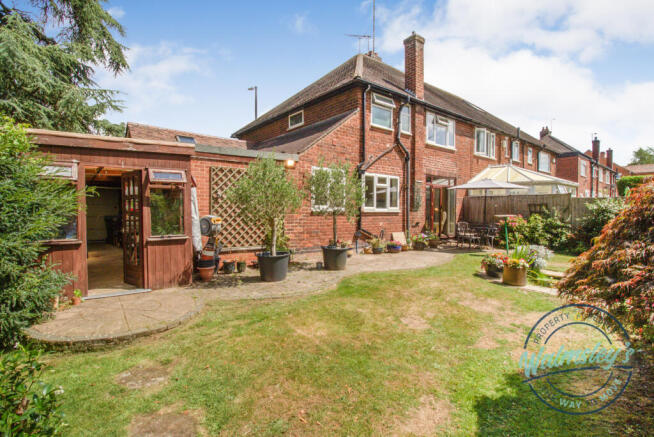 Rear of home and garage