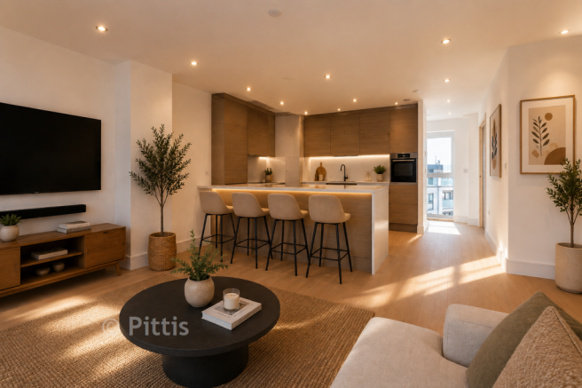 Lounge Kitchen Diner Staged