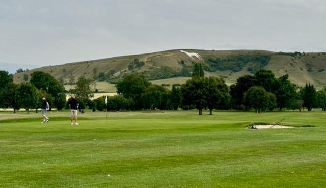 nearby golf course and white horse view