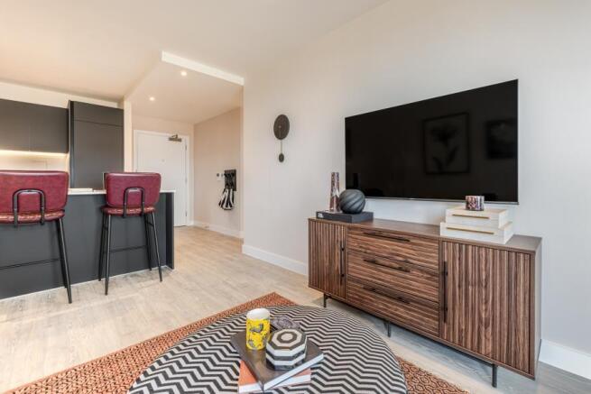 The Liberty, one bed one bath show home, living