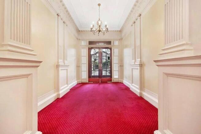 Exterior of building and internal entrance