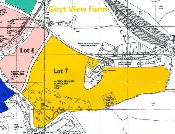 Plan view of plot (in yellow)
