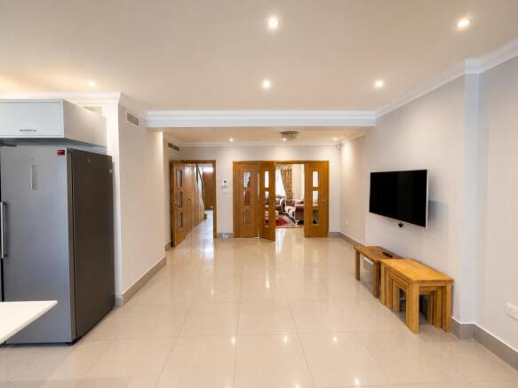 Bright, open social space with polished floorin...