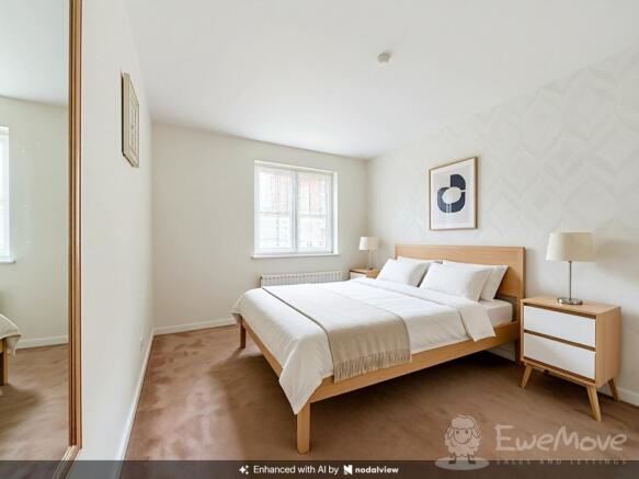 Large Double Bedroom facing front with maple fitte