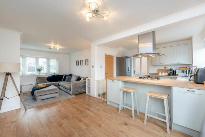 Kitchen, living, dining room