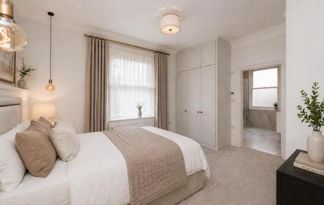 gorgeous master bedroom with sumptuous suite, exte