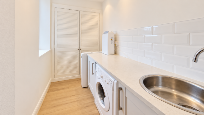 Bright Minimalist Laundry Room