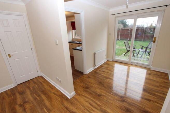 Dining room with french doors out to ...